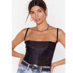 Nasty gal strappy plisse cowl neck cami